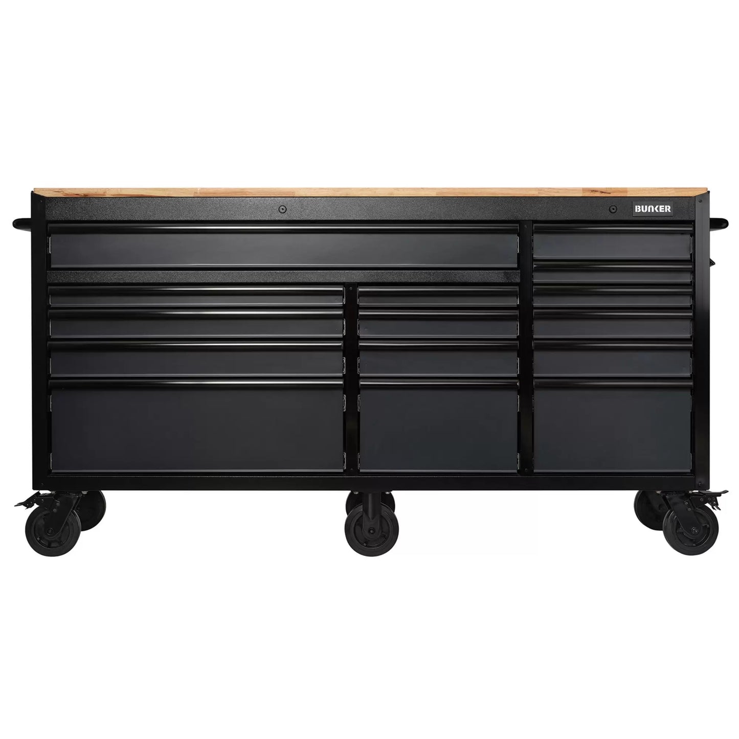 Draper 08241 Bunker workbench roller tool cabinet 15 drawer 72 grey