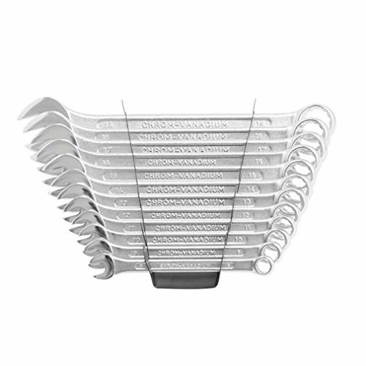 Silverline SP1236 Combination Spanner, 8-19 mm - 12 Pieces Set Polish finish