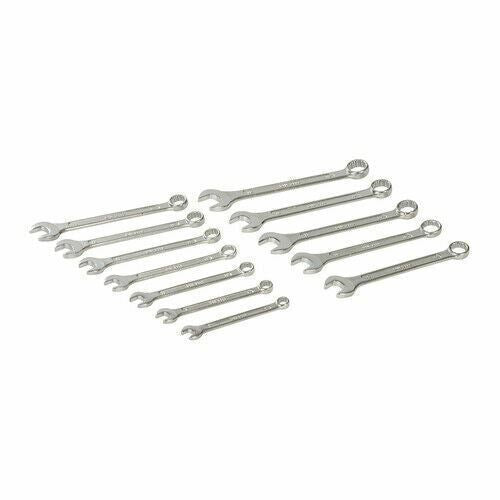 Silverline SP1236 Combination Spanner, 8-19 mm - 12 Pieces Set Polish finish