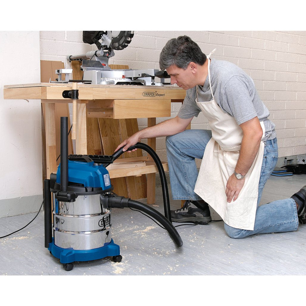 Draper 13785 Wet & Dry 20 litres Vacuum Cleaner Stainless Steel Tank, 1250W