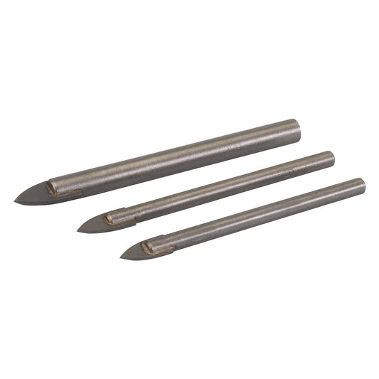 Silverline 217584 Tile & Glass Drill Bit Set 3pce 5, 6 & 8mm