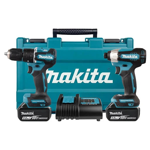 Makita DLX2414ST Brushless Combi twin Kit LXT, DHP487Z Drill and DTD157 Impact Driver- 2 batteries and charger